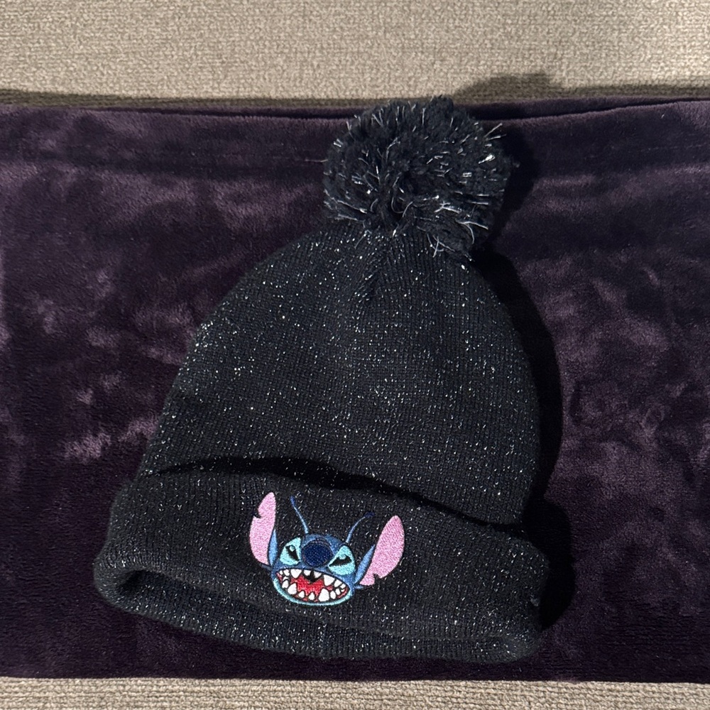 Disney Black Beanie with Character Embroidery